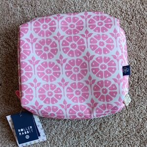 Roller Rabbit Pink Floral Geometric Cosmetic Pouch